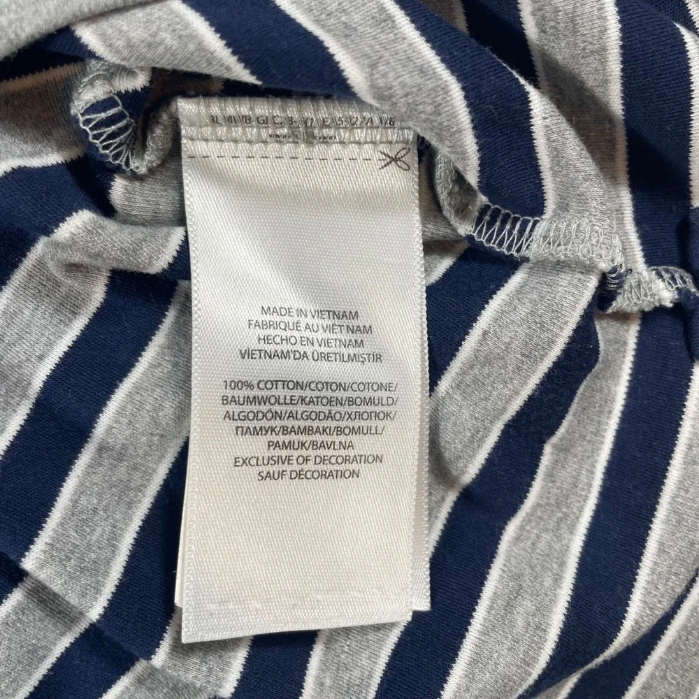 Polo Ralph Lauren Polo Shirt Mens XL Classic Fit Striped Navy Gray Cotton